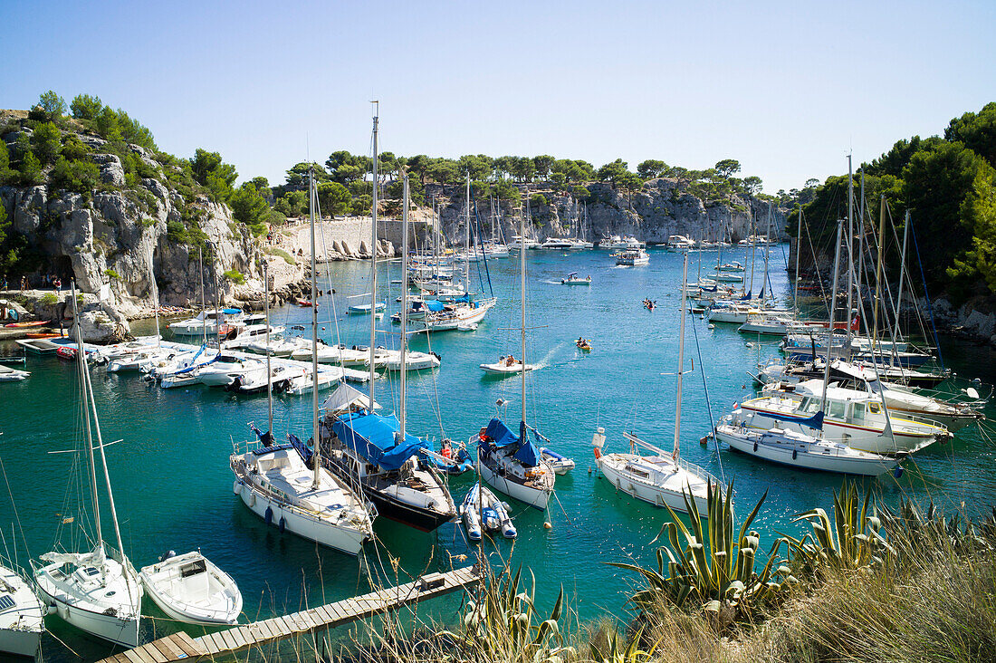 Hafen der Calanque de Port Miou, Bouches-du-Rhône, Frankreich