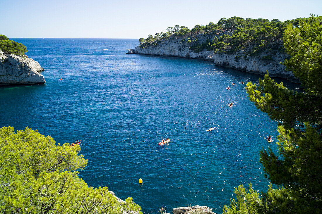 Kajakfahren in Calanque de Port Miou, Bouches-du-Rhône, Frankreich