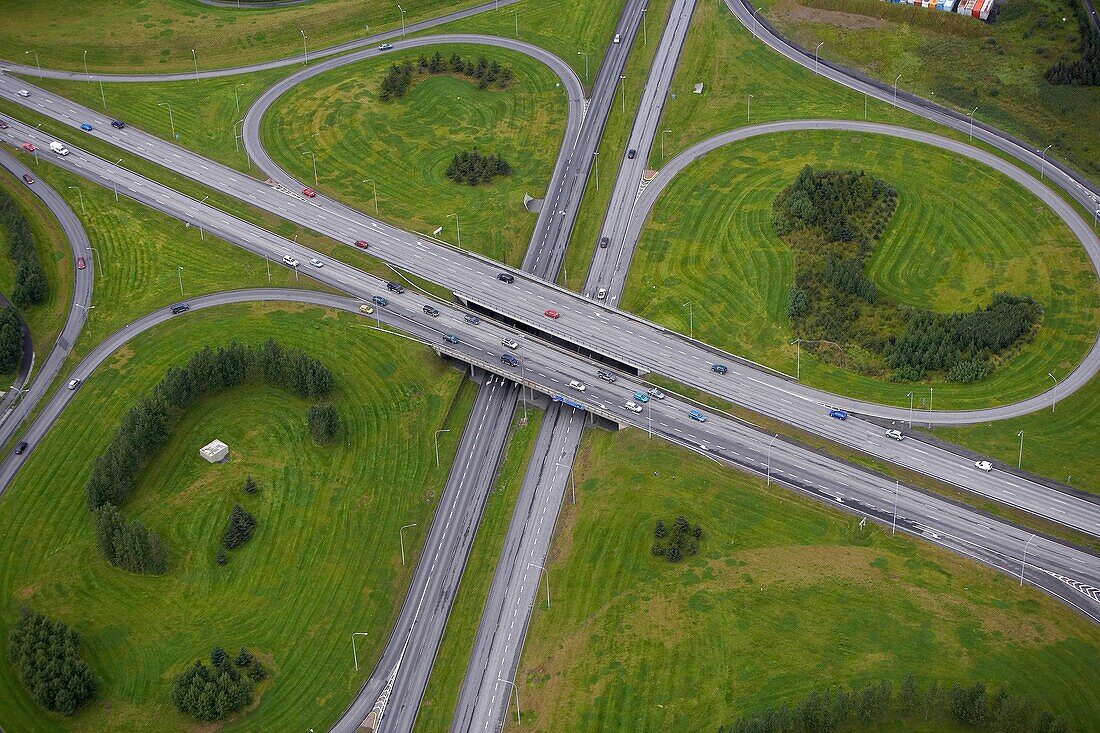 Highway Interchange in Reykjavik, Iceland