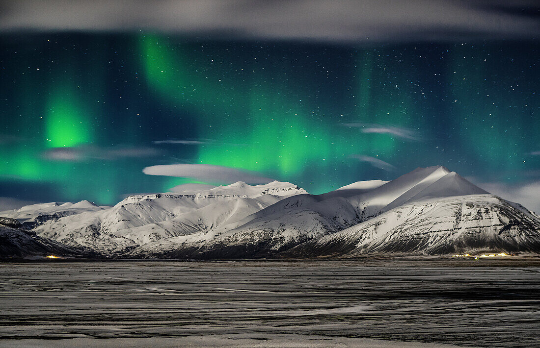 Aurora Borealis, Hornafjordur, Eastern Iceland.