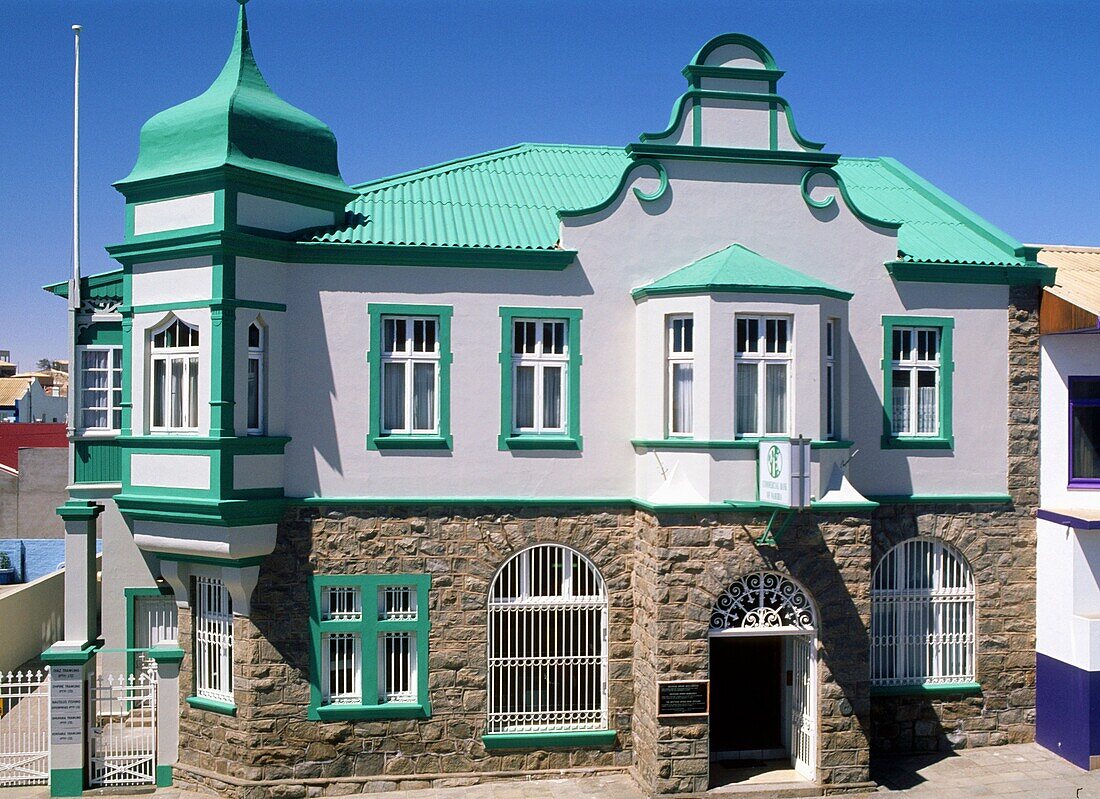 Namibia, Luderitz, Commercial Bank of Namibia, Bismarck Strasse, german colonial architecture,