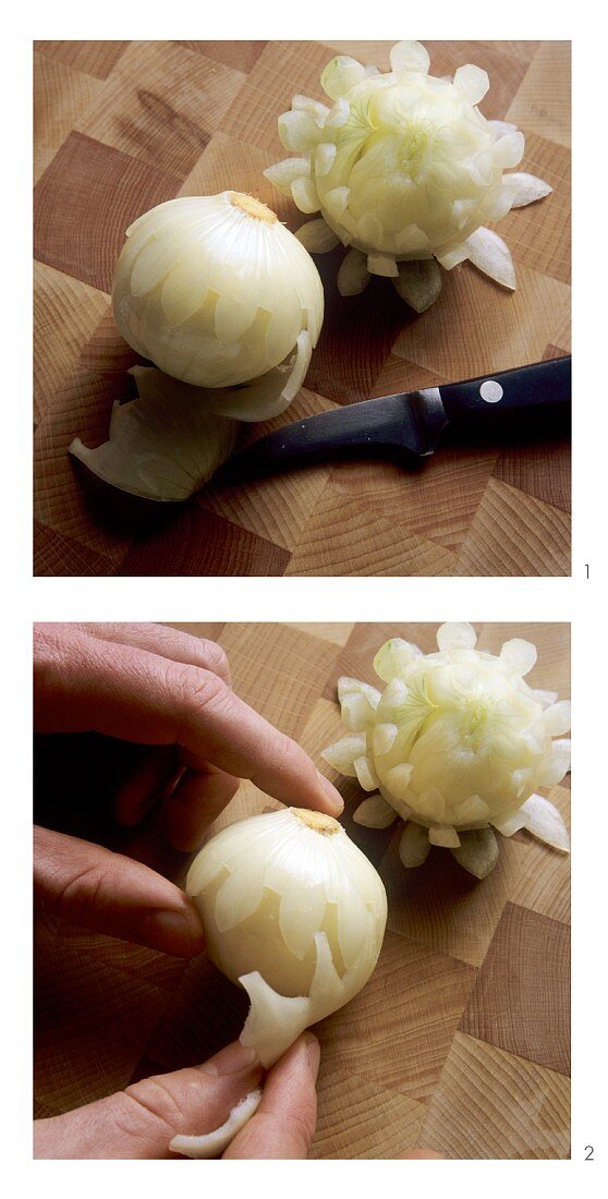 Making onion flowers