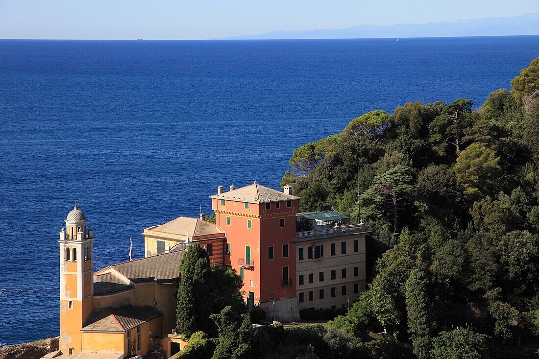 Italy, Liguria, Portofino, San Giorgio Church,