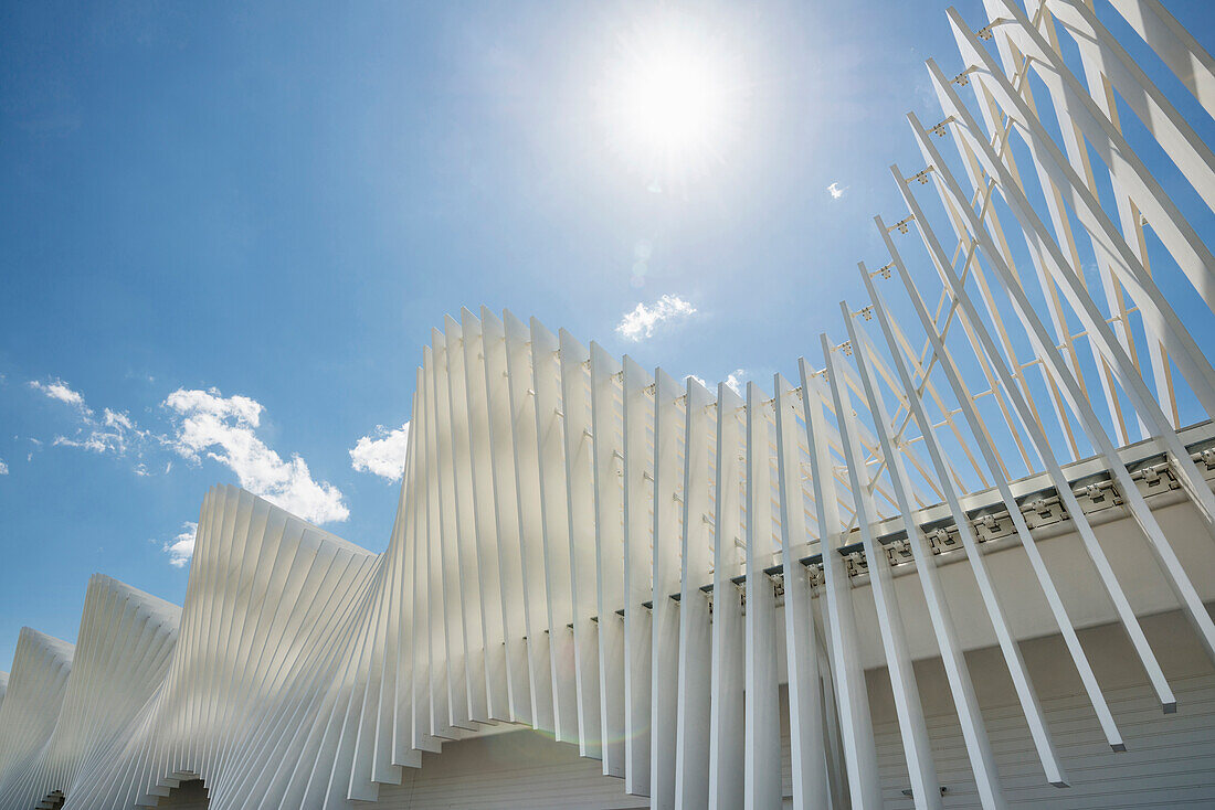 Hochgeschwindigkeitsbahnhof Mediopadana, Architekt Santiago Calatrava, Reggio nell'Emilia, Provinz Reggio Emilia, Italien