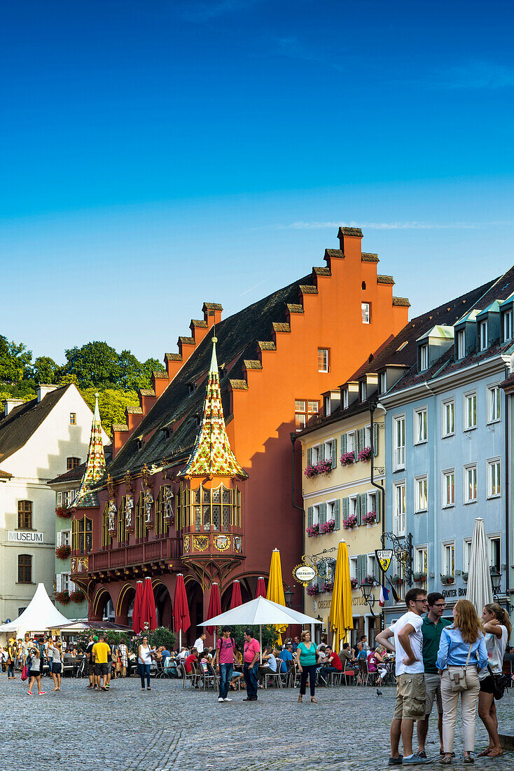 Muensterplatz square, historic center, Freiburg im Breisgau, Black Forest, Baden-Wuerttemberg, Germany