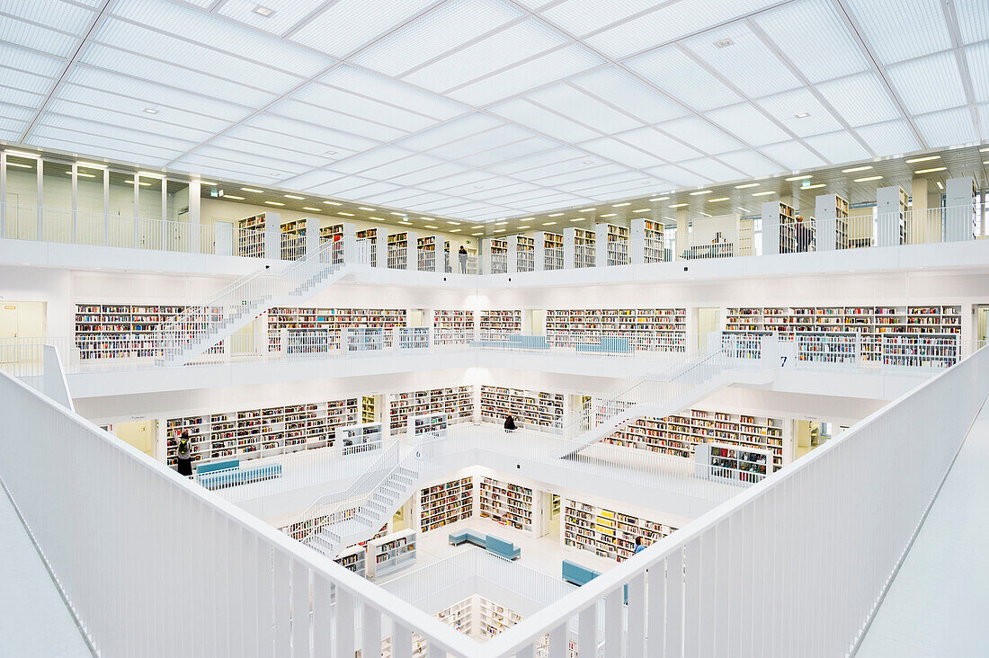 library, architect Eun Young Yi, Europaviertel, Stuttgart, Baden-Wuerttemberg, Germany