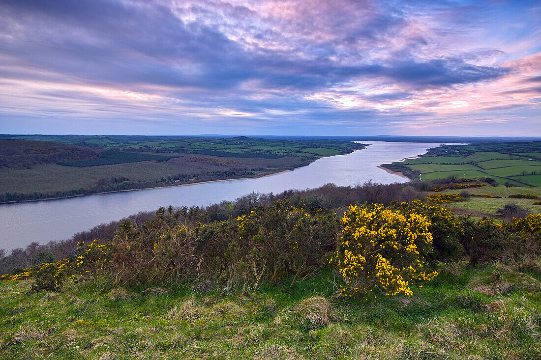 Lough Derravaragh viewed from the summit of Knockeyon, County Westmeath, Ireland.,X4R-2177002 - © - William Cleary