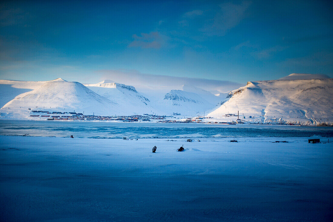 Longyearbyen, Spitzbergen im März, Spitzbergen, Svalbard, Norwegen