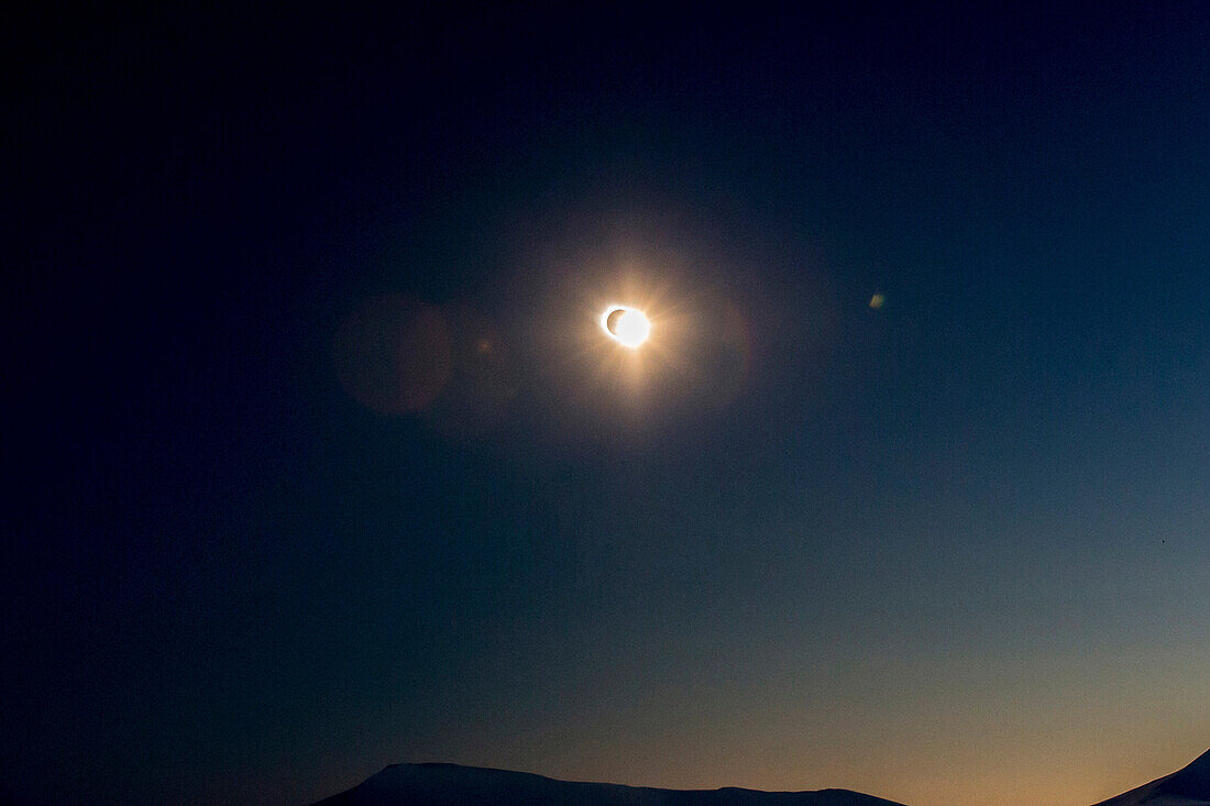 Sun during the total solar eclipse on Spitzbergen, Svalbard, Norway