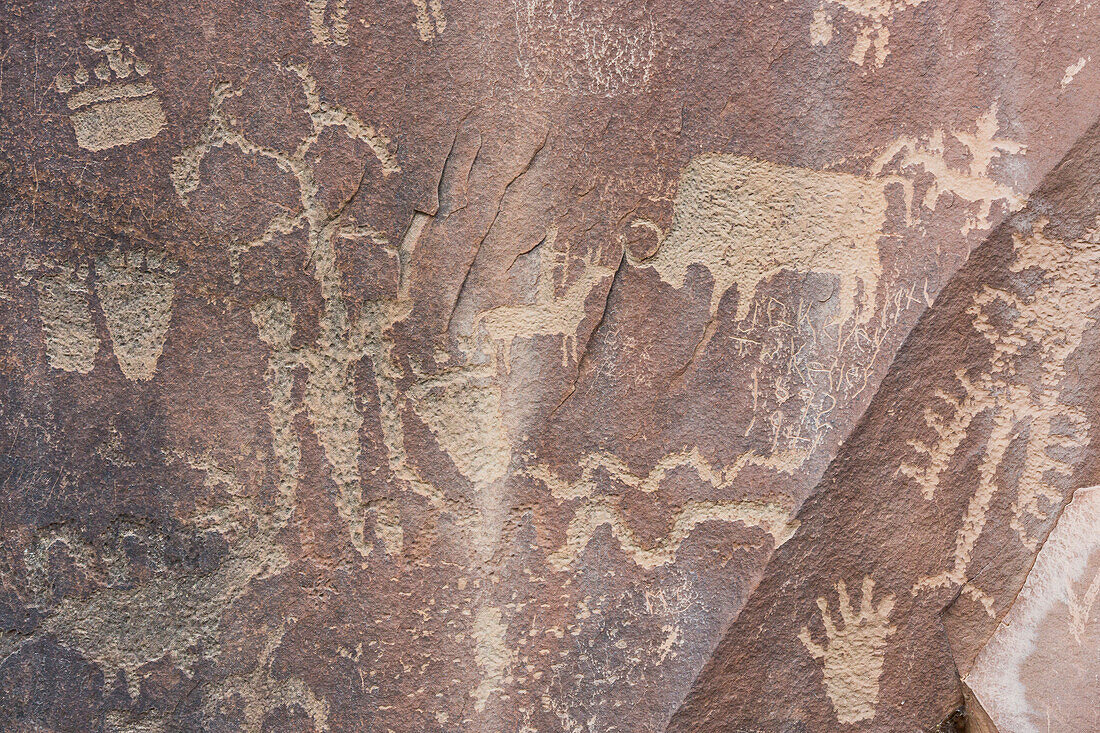Newspaper Rock State Historical Monument, Petroglyphen, Utah, USA