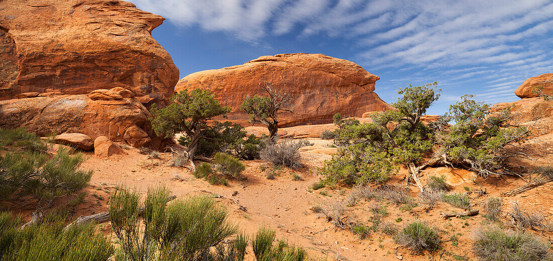 Sandsteinformationen im Devils Garden, Arches National Park, Utah, USA