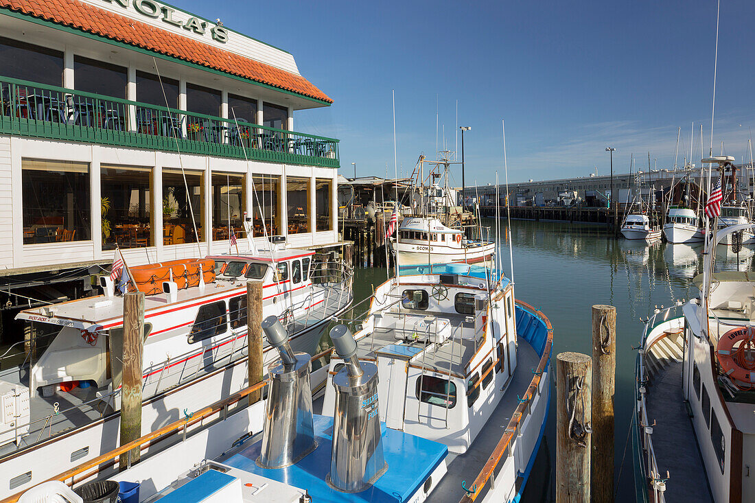 Boote am Pier 39, San Francisco, Californien, USA