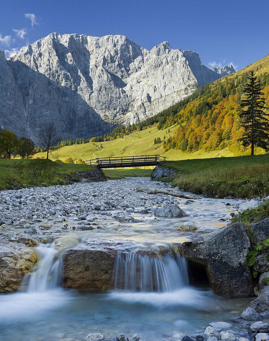 Enger-Grund-Bach, Dreizinkenspitze, Great Ahornboden, Engalm, Karwendel, Tyrol, Austria