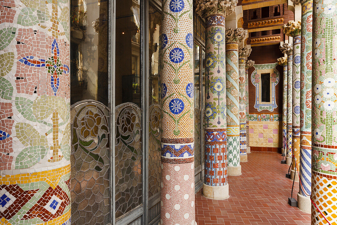 Palau de la Música Catalana, Musikpalast, Architekt Domenech i Montaner, UNESCO Welterbe, Modernismus, Jugendstil, St. Pere und La Ribera Stadtviertel, Barcelona, Katalonien, Spanien, Europa