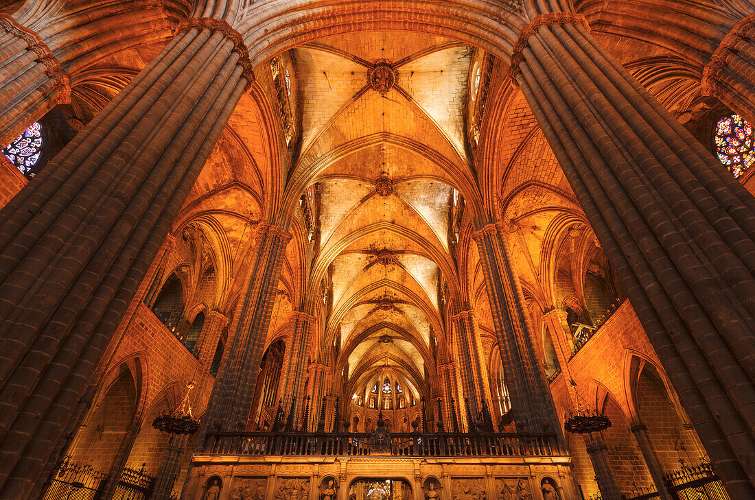 La Seu, Cathedral de Santa Eulalia, Kathedrale, Barri Gotic, gotisches Viertel, Ciutat Vella, Altstadt, Barcelona, Katalonien, Spanien, Europa