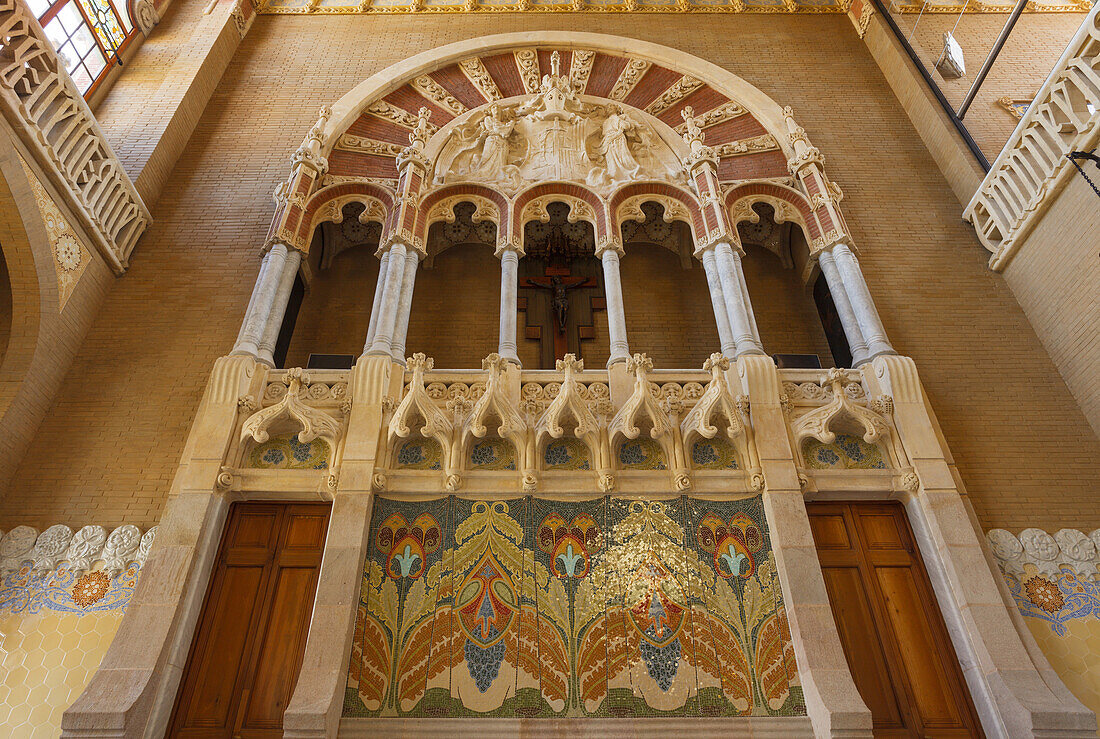 Hospital de la Santa Creu i Sant Pau, former hospital, Modernisme, modernism, Art Nouveau, architect Domenech i Montaner, UNESCO world heritage, Passeig de Gracia, city district Eixample, Barcelona, Spain, Europe