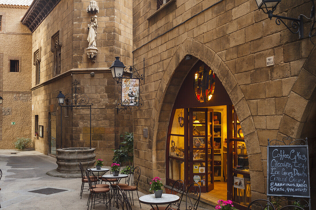 Poble Espanyol, spanish village, built for the World Exposition 1929, at Montjuic mountain, Barcelona, Catalunya, Catalonia, Spain, Europe