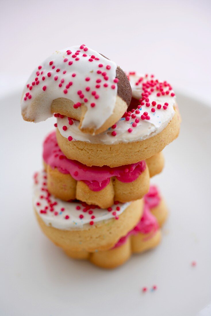 Stack of Frosted Pressed Cookies