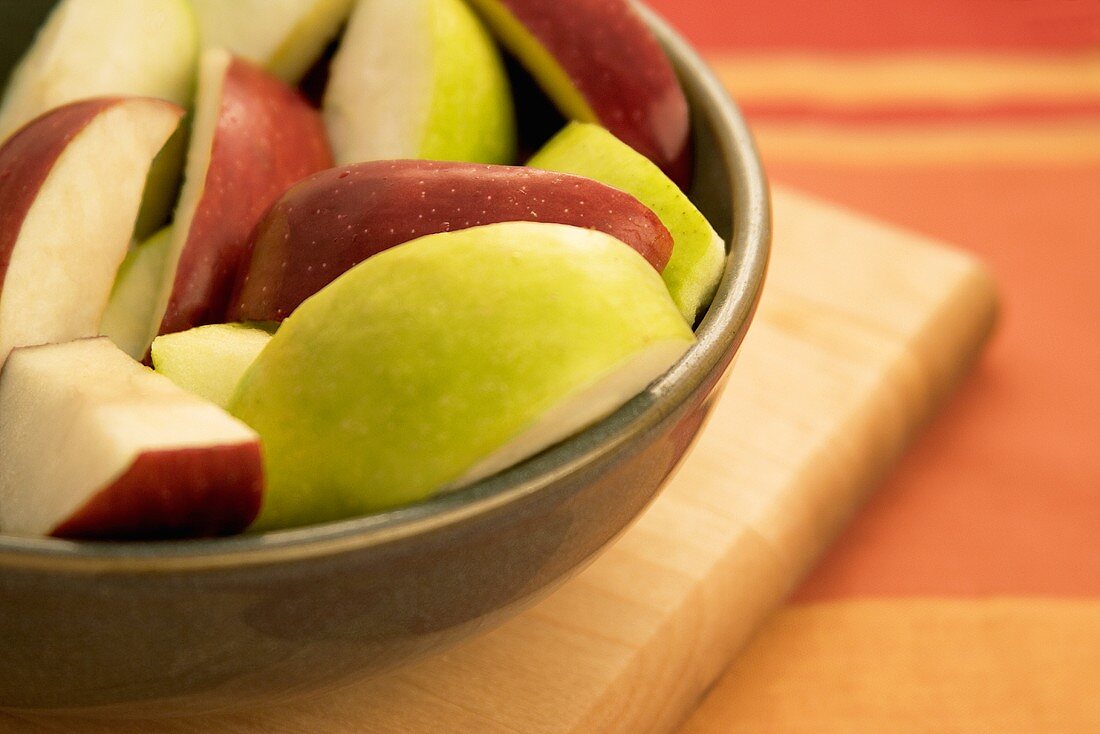 Bowl of Assorted Apple Slices