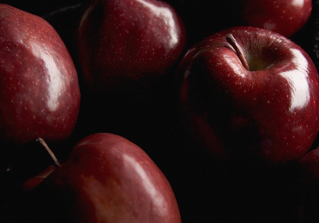 Many Red Delicious Apples; Close Up