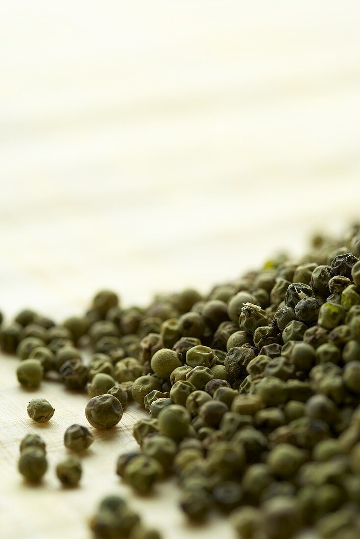 Green Peppercorns; Close Up