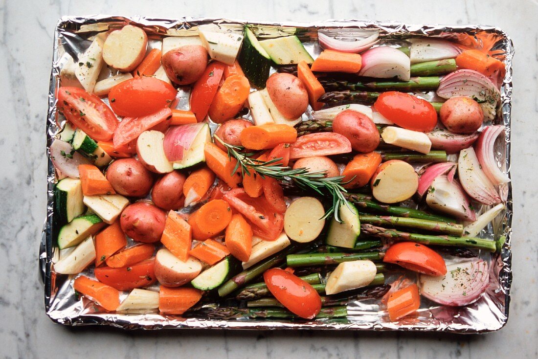 Vegetables for Roasting with Herbs on Foil