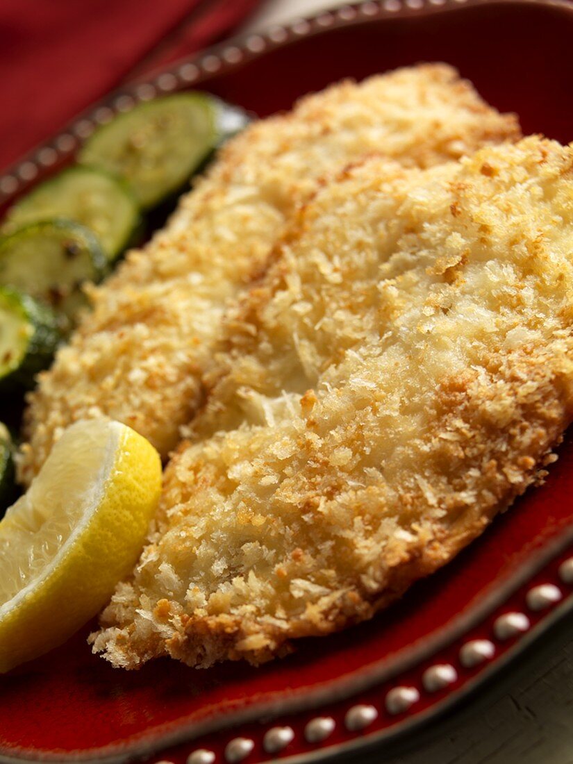 Baked Tilapia Coated with Panko and Parmesan