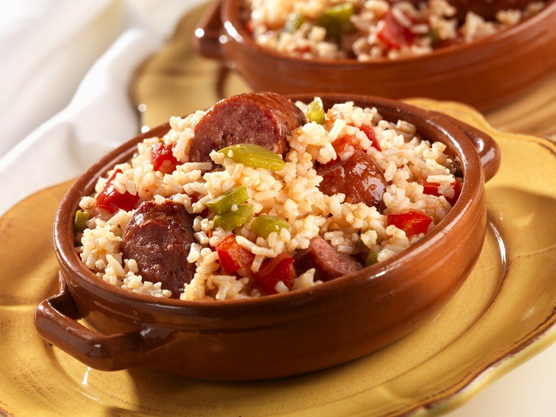 Spanish Rice with Sliced Chorizo