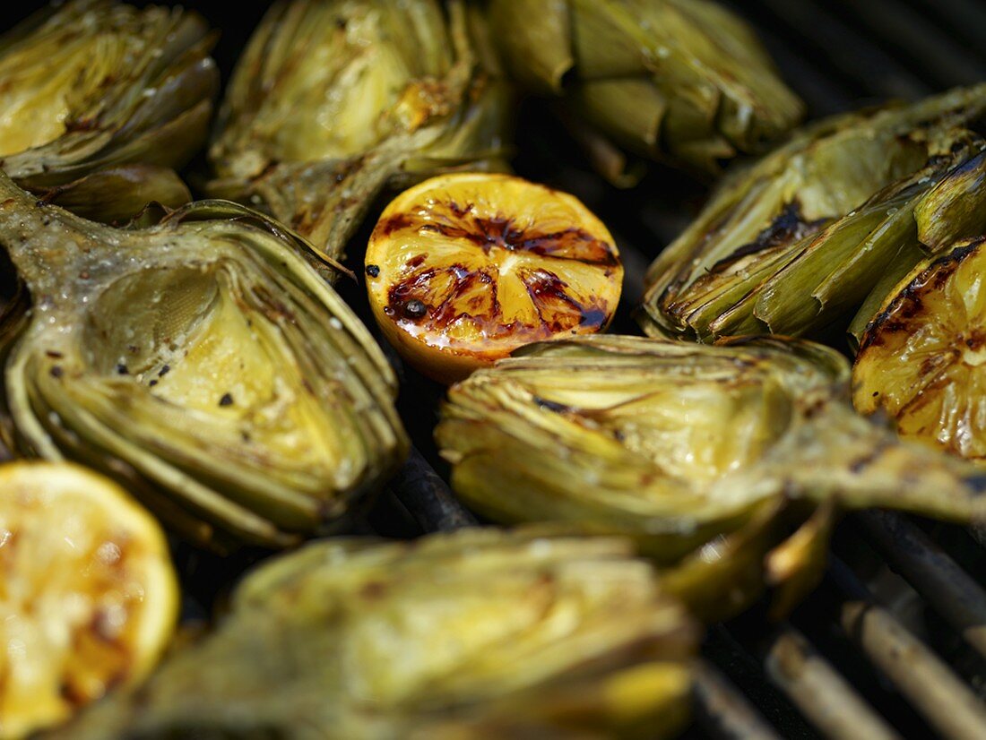 Artichokes and Lemons on the Grill