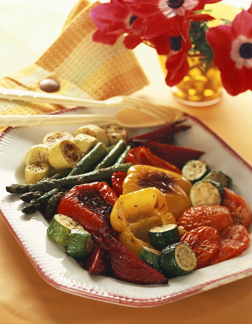 Platter of Assorted Roasted Vegetables