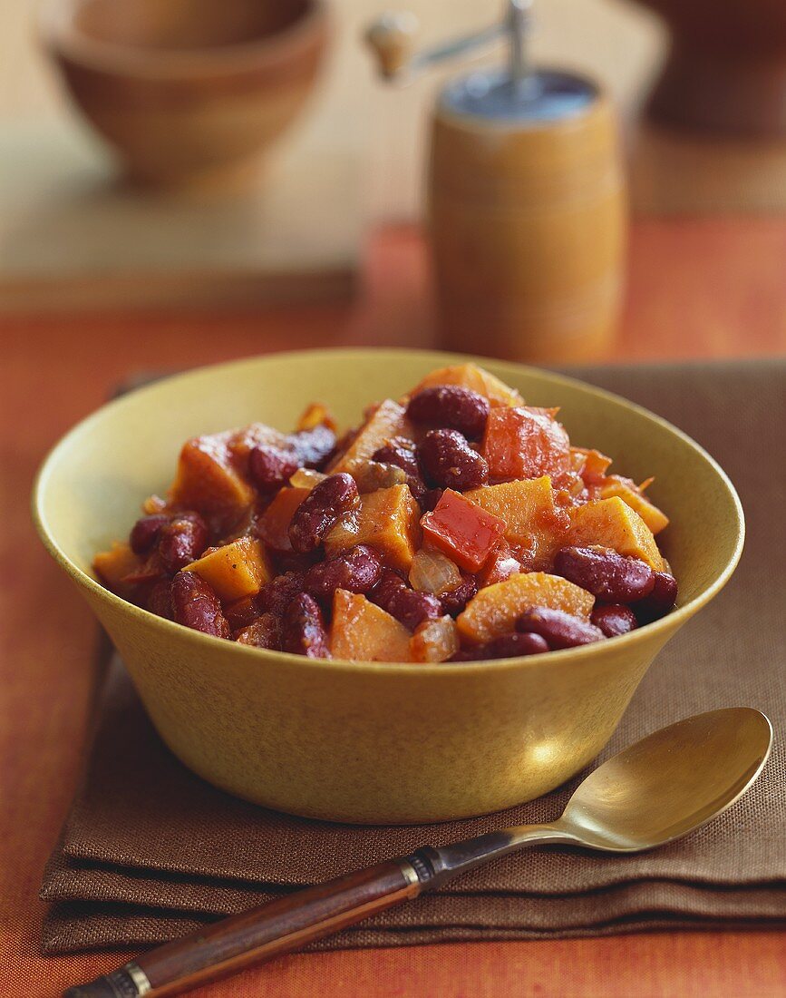 Bowl of Kidney Bean, Carrot and Red Bell Pepper Salad