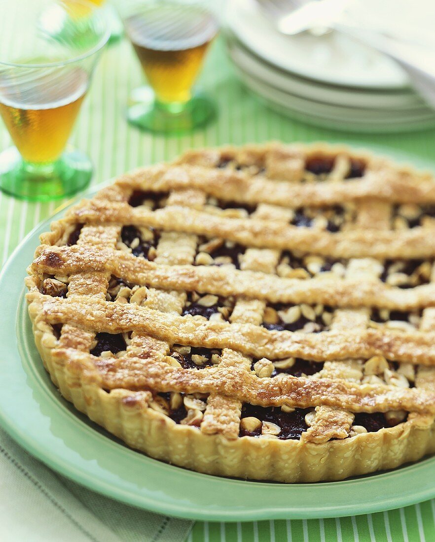 Whole Blueberry Tart with Lattice Top