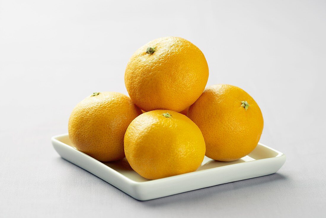 Clementines on a Square Dish