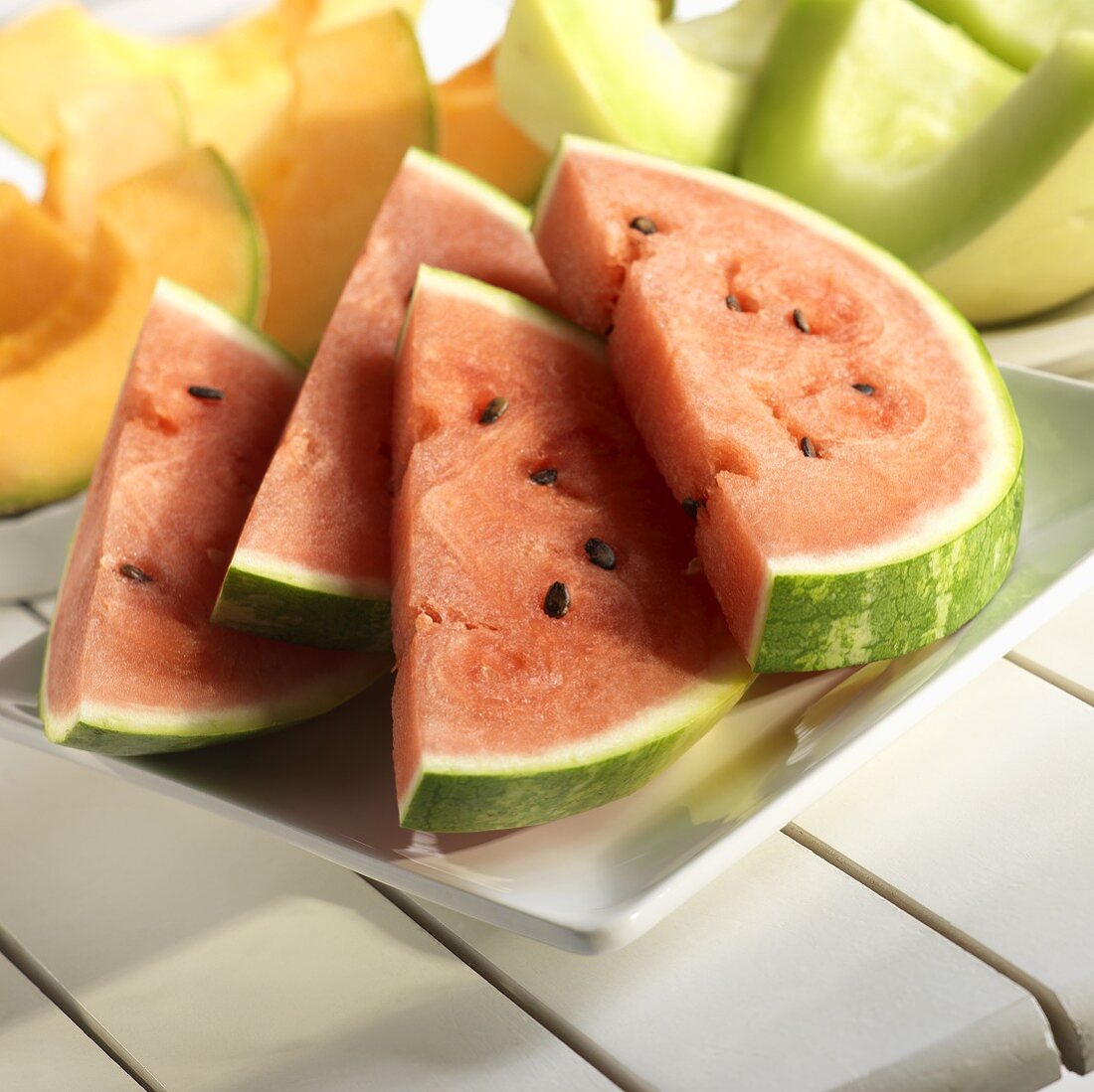Watermelon Slices; Honeydew and Cantaloupe Slices