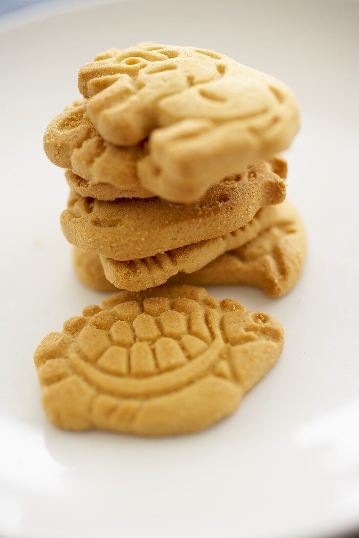 Stack of Animal Crackers; Close Up