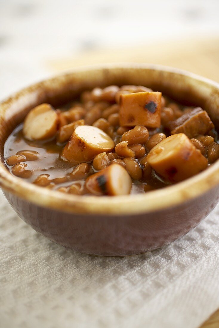 Beans and Franks (Bohneneintopf mit Würstchen, England)