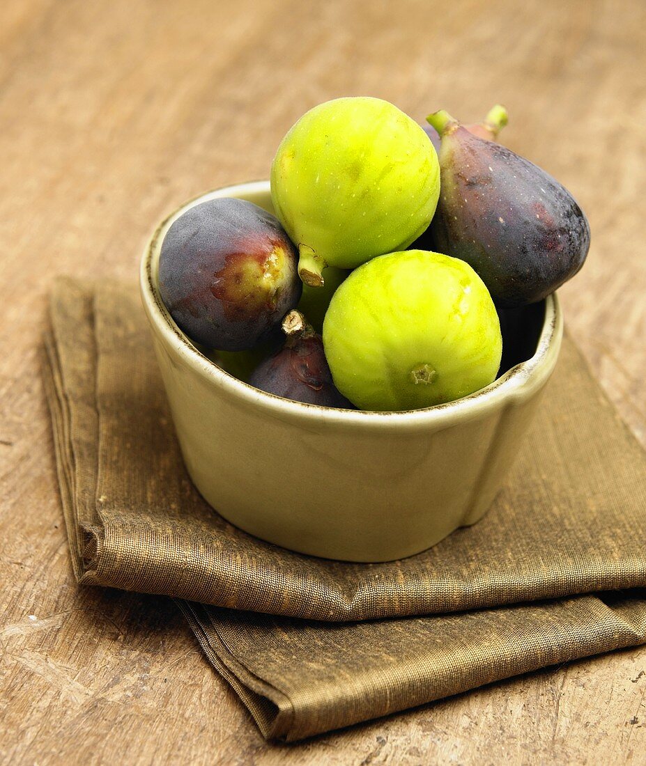 Bowl of Green and Purple Figs