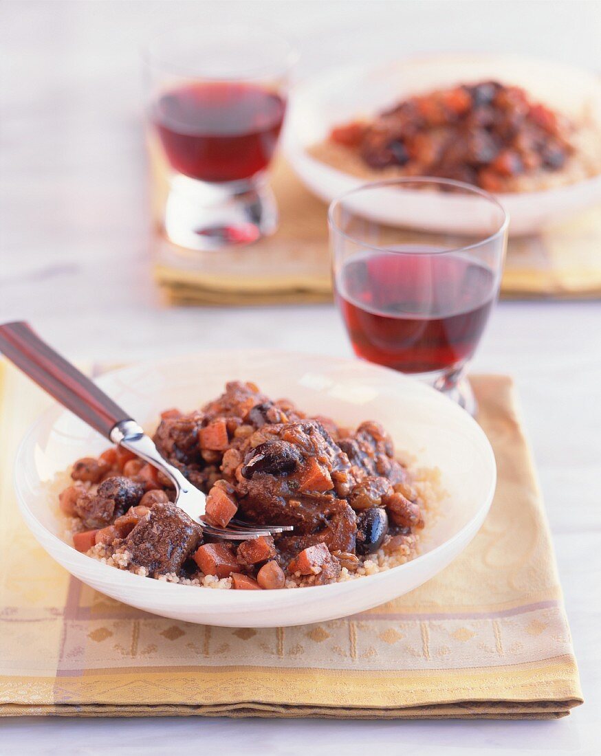 Bowl of Beef Stew with Red Wine