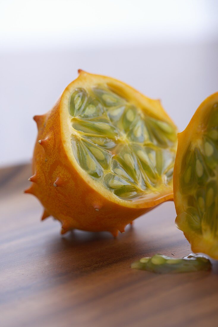 Halved Kiwano Fruit