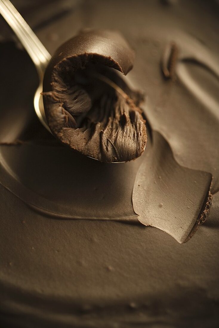 Spoon Scooping Chocolate Fudge