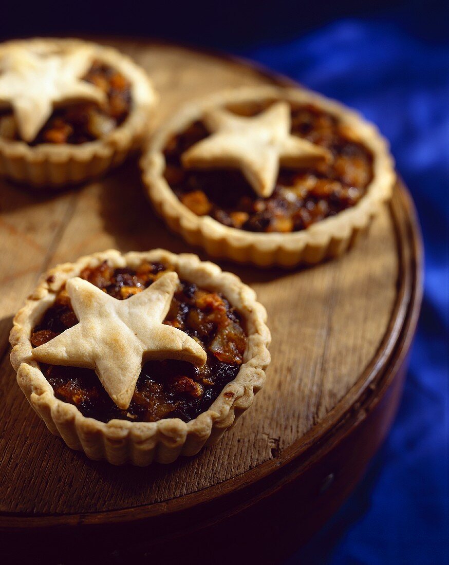 Drei Mince Tarteletts (Tarteletts mit Trockenfrüchten, England)