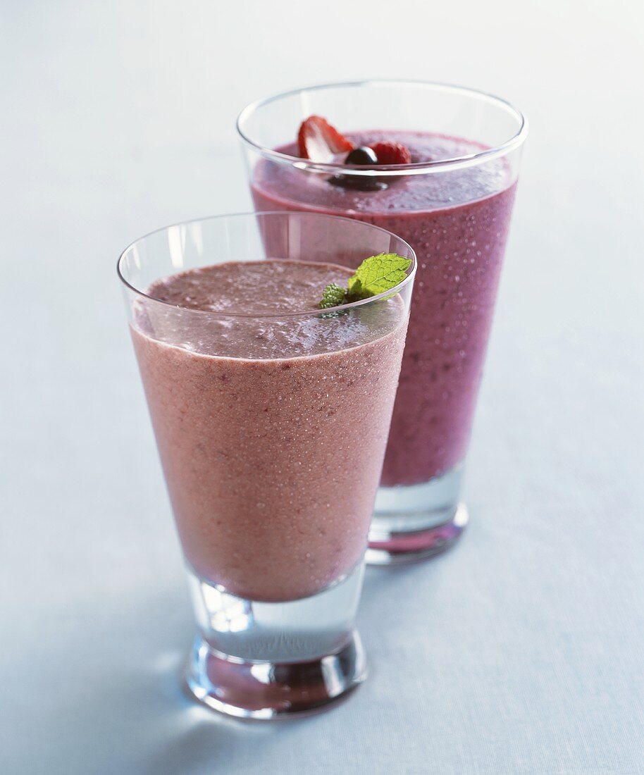 Berry Smoothies in Two Glasses