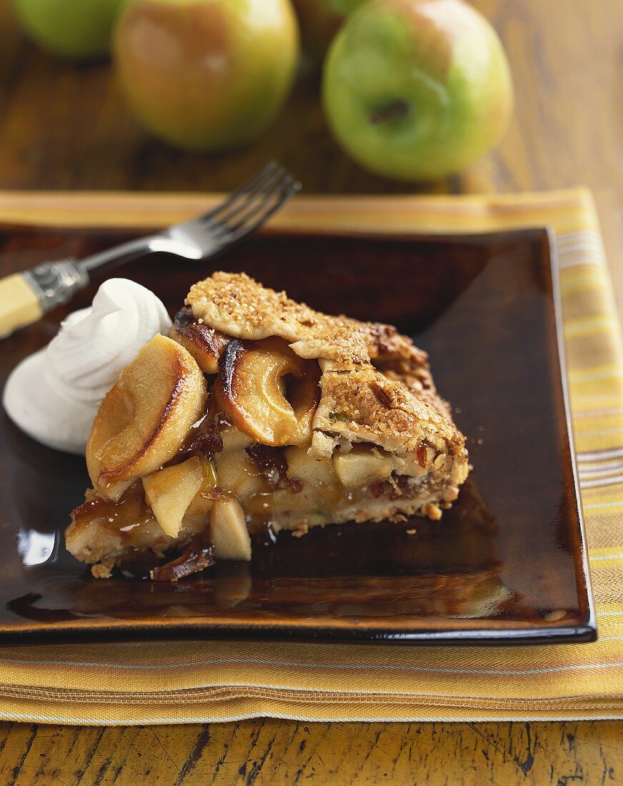 A Slice of Apple Pie with Whipped Crema