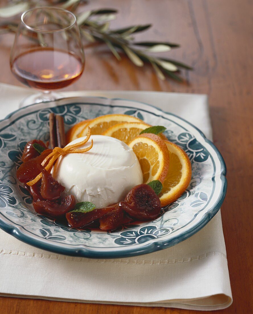 Panna Cotta with Figs and Oranges