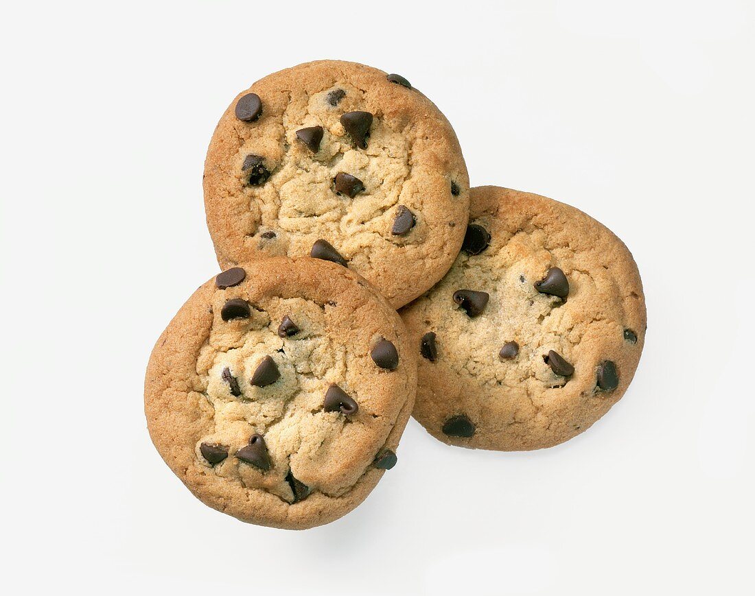 Drei Chocolate Chip Cookies