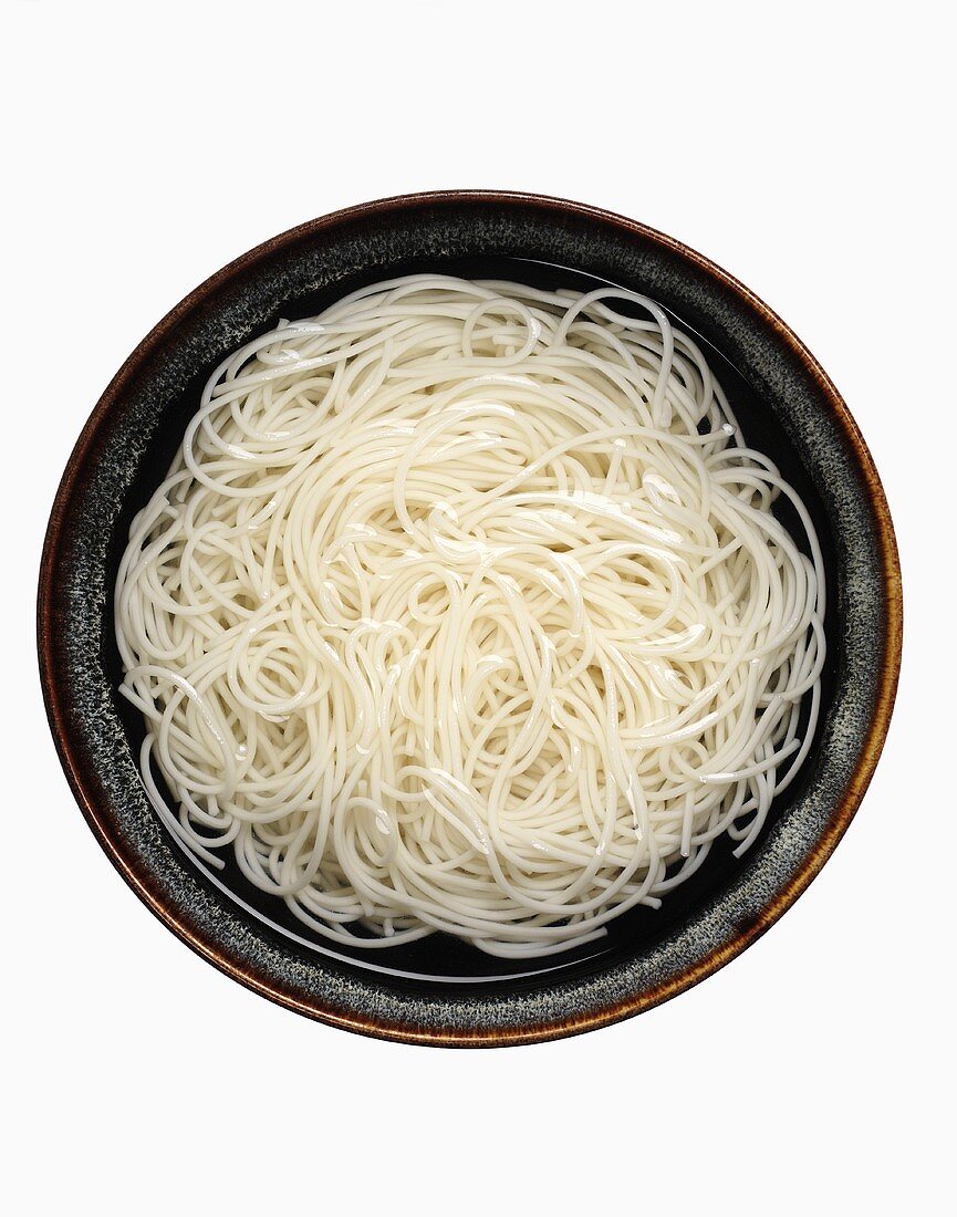 A Bowl of Cooked Rice Noodles