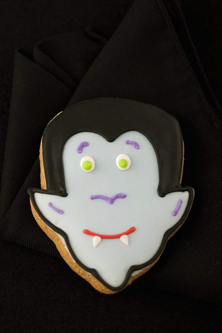 Dracula Cookie on a Black Background