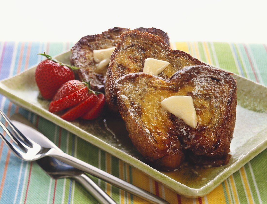 French Toast with Butter and Syrup