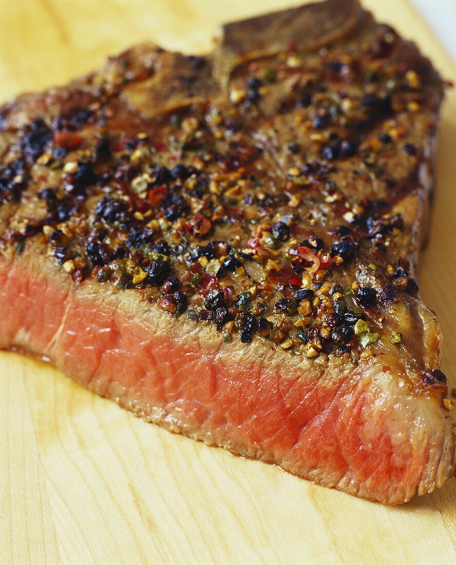 Peppered Steak; Sliced