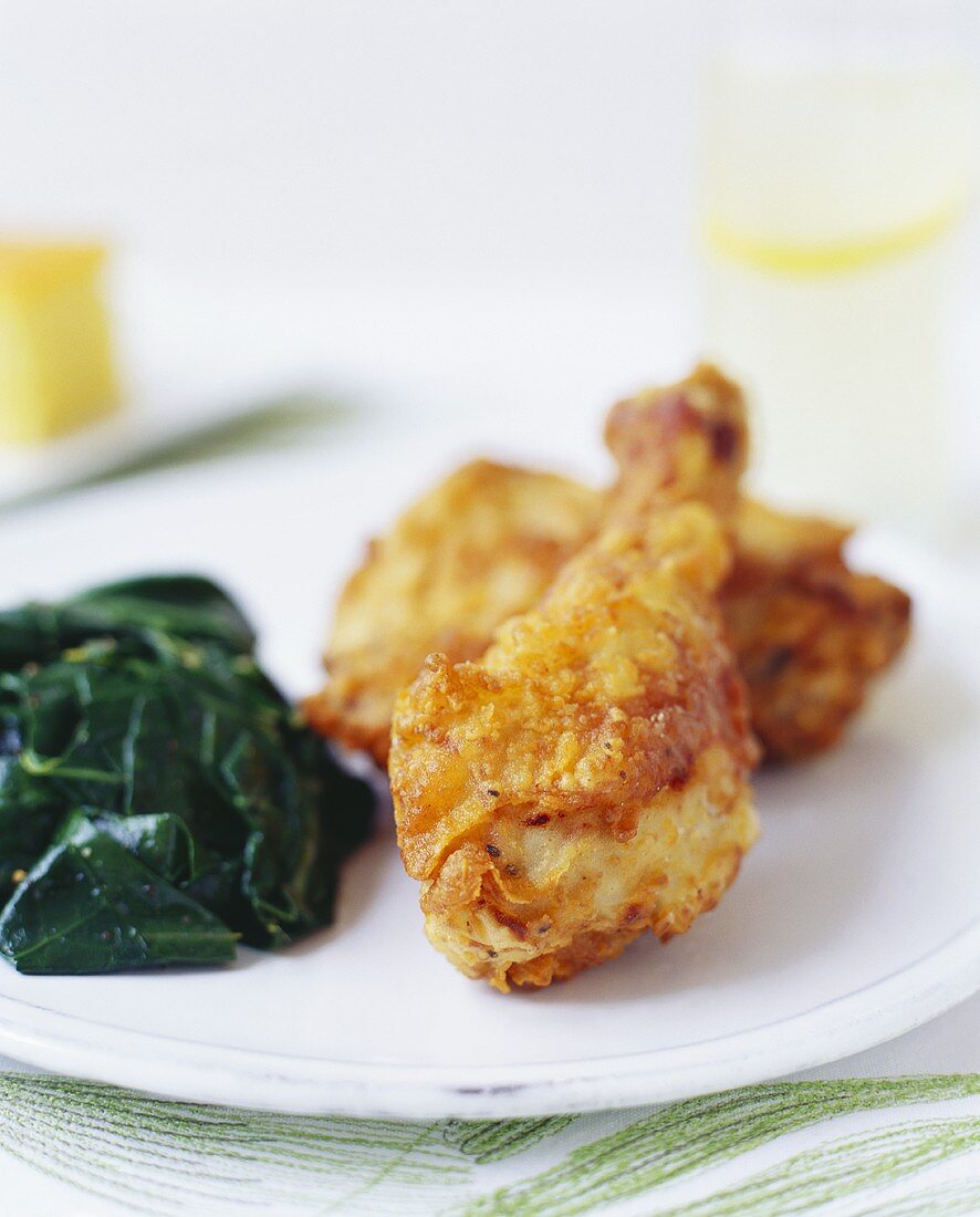 Baked Chicken with Wilted Spinach